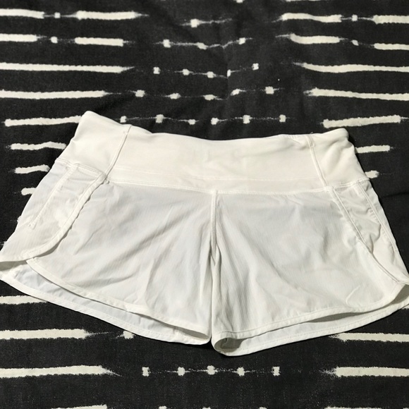 lululemon athletica Pants - Lululemon White Run Times Short 4